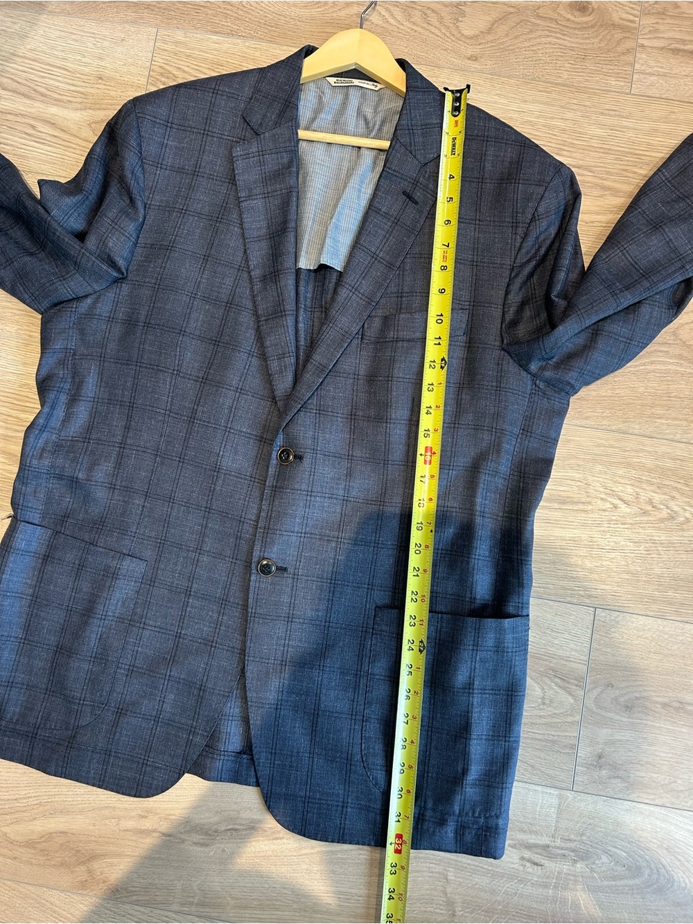 Harry Rosen Dark/Navy Blue Windowpane Sport Coat - Picture 11 of 12